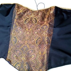Handmade Corset GORGEOUS Copper/Black Paisley
